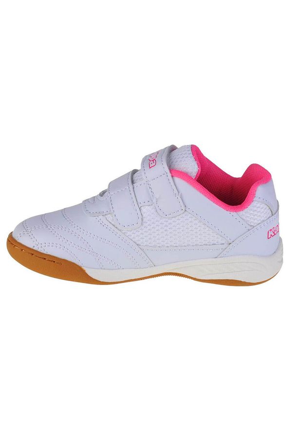 Buty do chodzenia dla dzieci Kappa Kickoff K. Zapięcie: rzepy. Kolor: biały. Materiał: materiał, syntetyk. Szerokość cholewki: normalna. Sport: turystyka piesza