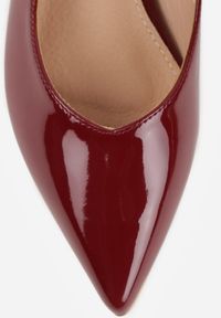 Born2be - Bordowe Sandały Vices ze Skórzaną Wkładką i Noskiem w Szpic Lisellia. Okazja: na co dzień, na spacer. Kolor: czerwony. Materiał: skóra. Wzór: kwiaty. Sezon: lato. Obcas: na obcasie. Styl: casual, klasyczny, elegancki. Wysokość obcasa: niski #7