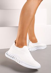 Born2be - Białe Buty Sportowe Riliwa. Kolor: biały. Materiał: materiał. Szerokość cholewki: normalna #5