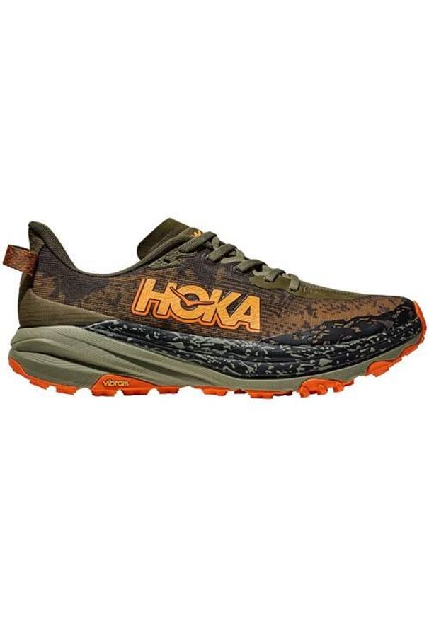 Buty do biegania męskie Hoka One One Speedgoat 6. Zapięcie: sznurówki. Kolor: pomarańczowy, wielokolorowy, żółty. Materiał: syntetyk, tkanina, materiał. Szerokość cholewki: normalna. Sport: bieganie