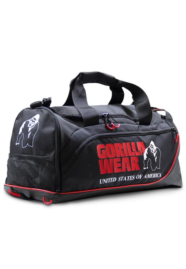 GORILLA WEAR - Jerome Gym Bag - Czarny/Czerwony. Kolor: czerwony, czarny, wielokolorowy. Sport: fitness