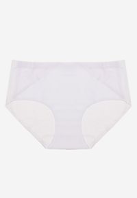 Renee - Białe Majtki Figi High Waist z Bezszwowym Wykończeniem Kolaniris. Stan: podwyższony. Kolor: biały. Materiał: jeans