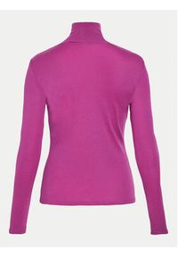 Vila Golf Jolini 14102279 Różowy Slim Fit. Typ kołnierza: golf. Kolor: różowy. Materiał: bawełna