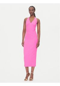 ACCESS FASHION Sukienka elegancka 53-3403 Różowy Regular Fit. Kolor: różowy. Materiał: syntetyk. Styl: elegancki