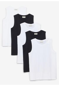 bonprix - Tank top z bawełny organicznej (5 szt.). Kolor: biały. Materiał: bawełna #2