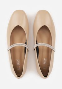 Born2be - Beżowe Wsuwane Balerinki z Ozdobnym Paskiem z Cyrkoniami Rola. Okazja: na co dzień. Zapięcie: bez zapięcia. Kolor: beżowy. Wzór: aplikacja. Styl: casual, elegancki, klasyczny #6