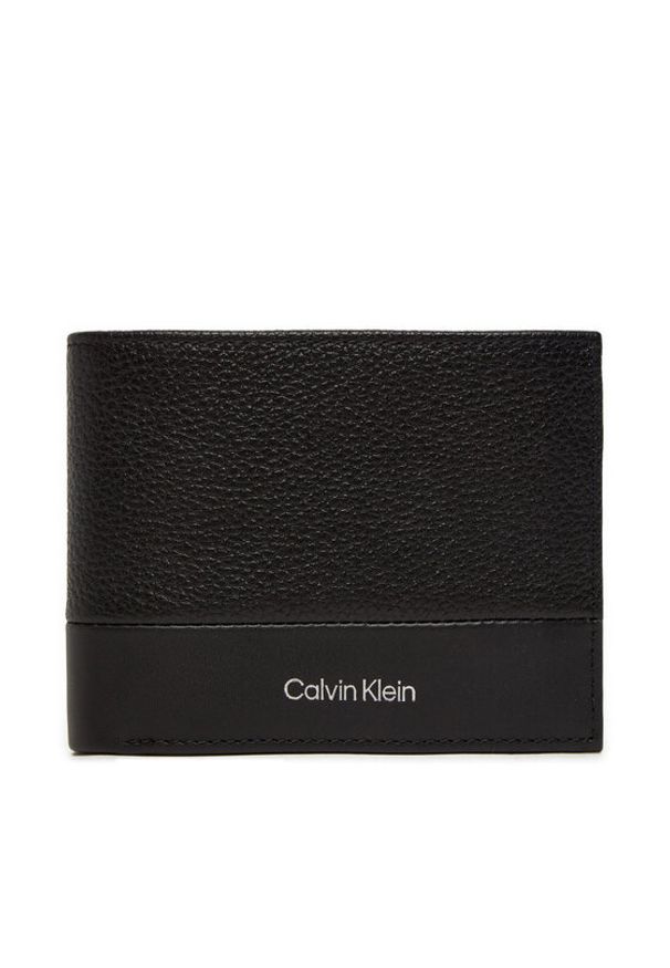 Calvin Klein Portfel męski K50K512314 Czarny. Kolor: czarny. Materiał: skóra