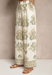 Renee - Zielony Komplet z Wiskozą Szerokie Spodnie i Bluzka w Stylu Boho Rinadora. Kolor: zielony. Materiał: wiskoza #5