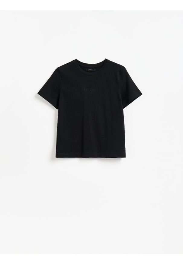 Reserved - T-shirt z nadrukiem - czarny. Kolor: czarny. Materiał: bawełna. Wzór: nadruk