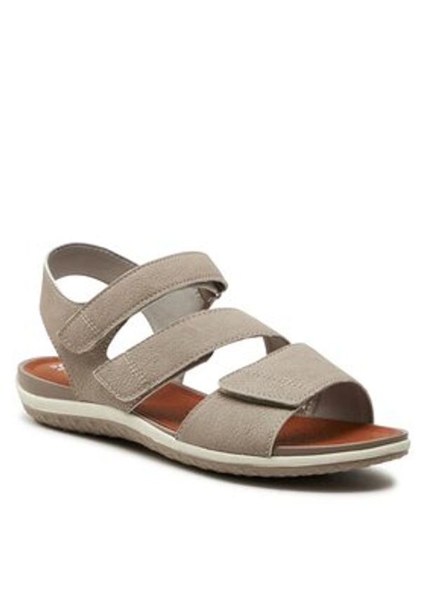Geox Sandały D Sandal Vega D35R6A 000EK C5004 Beżowy. Kolor: beżowy. Materiał: skóra