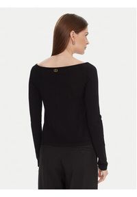 TwinSet - TWINSET Sweter 252TT3260 Czarny Slim Fit. Kolor: czarny. Materiał: wiskoza #3