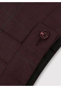 Pako Lorente - PAKO LORENTE – Bordowe spodnie garniturowe w subtelną kratę. Kolor: czerwony. Materiał: poliester, elastan, wiskoza #2