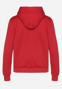 Born2be - Czerwona Rozpinana Bluza z Kapturem Bawełną i Sznurkami Viltara. Okazja: na co dzień. Typ kołnierza: kaptur. Kolor: czerwony. Materiał: bawełna. Styl: casual #4