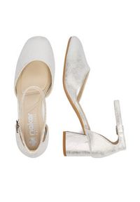 Rieker Czółenka 44762-90 Srebrny. Kolor: srebrny. Materiał: materiał #4