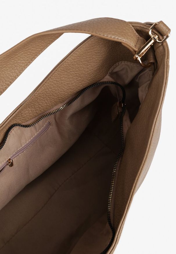 Born2be - Beżowa Torebka Typu Shopperka Hobo z Frędzlem i Plecionką Nalivesa. Kolor: beżowy. Dodatki: z frędzlami. Styl: casual, klasyczny