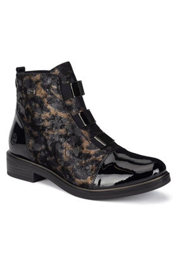 Remonte Trzewiki D8383-90 Czarny. Kolor: czarny. Materiał: skóra