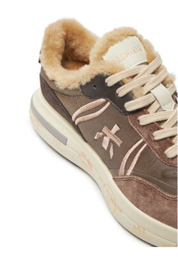 Premiata Sneakersy Cassie 7072M Brązowy. Kolor: brązowy. Materiał: materiał
