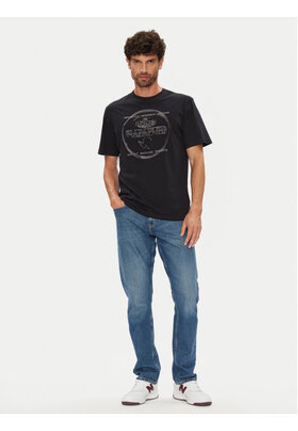 Napapijri T-Shirt S-Bald NP0A88SF Czarny Regular Fit. Kolor: czarny. Materiał: bawełna