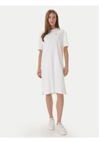 Lacoste Sukienka codzienna EF2883 Écru Oversize. Okazja: na co dzień. Materiał: bawełna. Typ sukienki: oversize, proste. Styl: casual #1