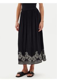 JDY Spódnica maxi Risso 15354225 Czarny Regular Fit. Kolor: czarny. Materiał: wiskoza