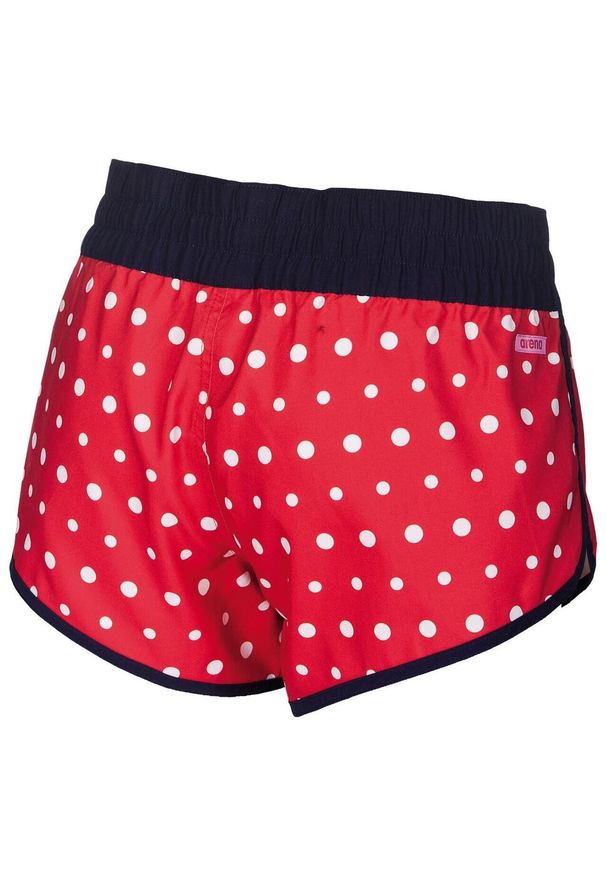 Spodenki kobiece Arena Dots Short. Kolor: czerwony. Materiał: materiał, poliamid
