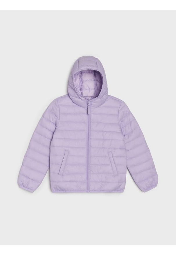 Sinsay - Pikowana kurtka puffer z kapturem - fioletowy. Typ kołnierza: kaptur. Kolor: fioletowy