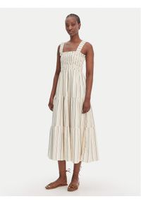 Seafolly Sukienka letnia Faithfull 55649-DR Beżowy Regular Fit. Kolor: beżowy. Materiał: wiskoza. Sezon: lato #1