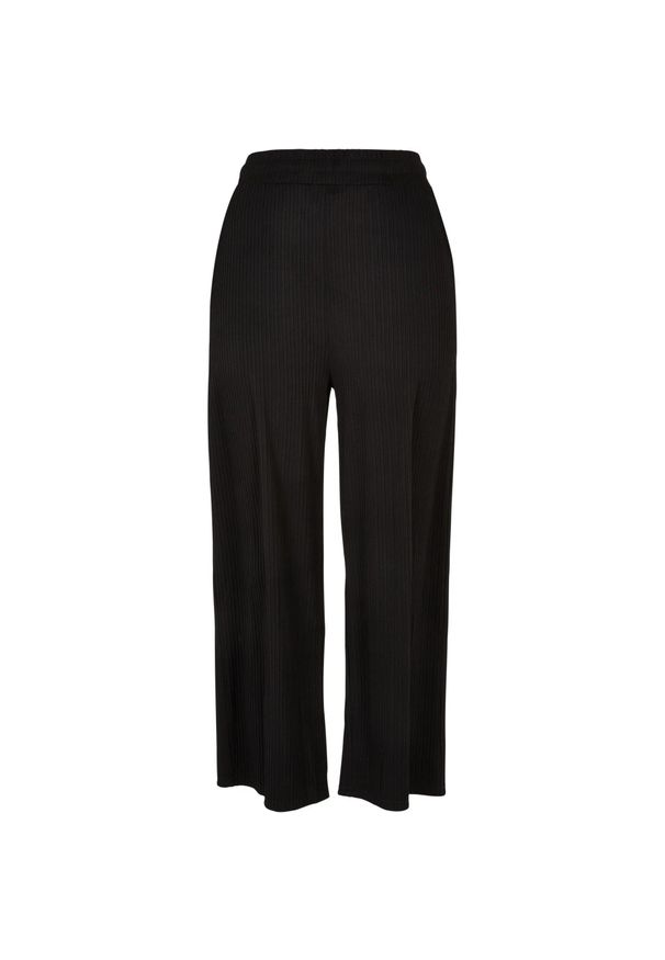 Urban Classics - Spodnie Dresowe Damskie Z Prążkowanymi Przeszyciami. Kolor: czarny. Materiał: prążkowany, dresówka. Długość: długie