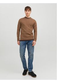 Jack & Jones Sweter 12212816 Brązowy Regular Fit. Kolor: brązowy. Materiał: bawełna #4