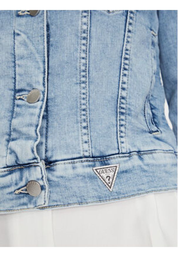 Guess Kurtka jeansowa W5RN01 D5L71 Niebieski Regular Fit. Kolor: niebieski. Materiał: bawełna