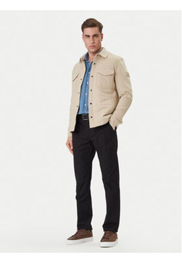 TOMMY HILFIGER - Tommy Hilfiger Kurtka przejściowa Mix Media MW0MW42486 Beżowy Regular Fit. Kolor: beżowy. Materiał: bawełna