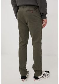 Superdry spodnie męskie kolor zielony w fasonie chinos. Kolor: zielony. Materiał: tkanina