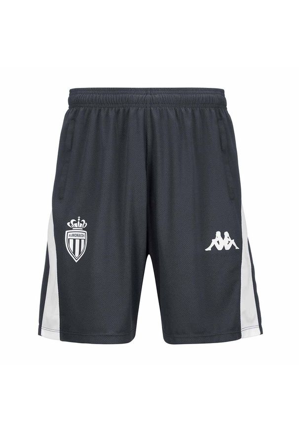 Kappa - Spodnie krótkie dla dzieci AS Monaco Ahorazip Pro 8 2024/25. Kolor: szary, biały, wielokolorowy. Długość: krótkie. Styl: sportowy, młodzieżowy