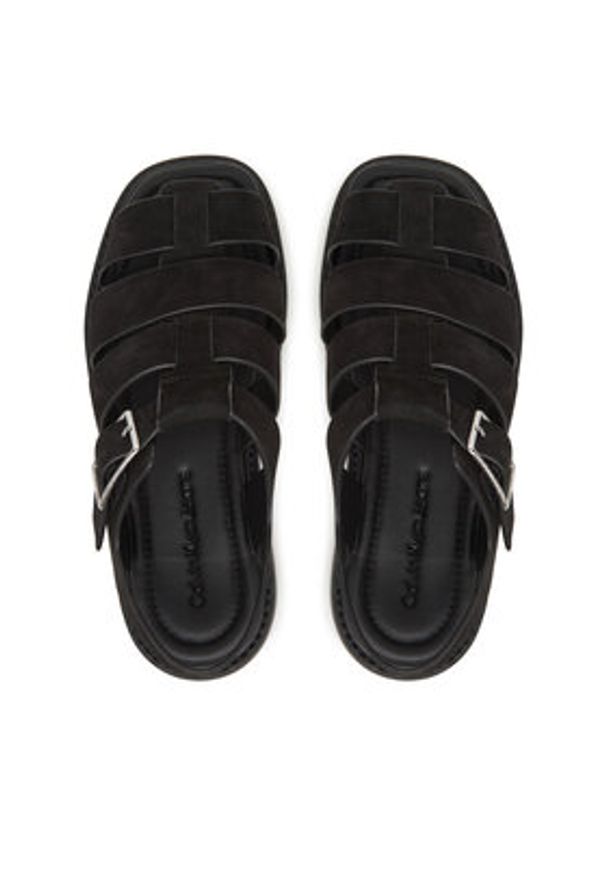 Calvin Klein Jeans Sandały Fisherman Hw Sandal Lth YW0YW01962 Czarny. Kolor: czarny. Materiał: skóra