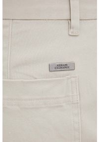 Armani Exchange spodnie męskie kolor szary proste. Kolor: szary. Materiał: tkanina, bawełna #2