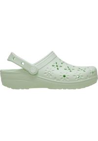 Buty do chodzenia damskie Crocs Classic Floral Cut Out Clog. Kolor: zielony. Materiał: syntetyk, materiał. Sezon: lato. Sport: turystyka piesza