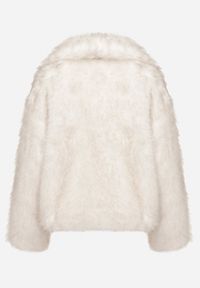 Born2be - Jasnobeżowa Kurtka Futerko z Szerokim Kołnierzem Vertilira. Okazja: na co dzień. Kolor: beżowy. Materiał: futro. Styl: wizytowy, casual, elegancki #6