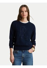 Lauren Ralph Lauren - LAUREN RALPH LAUREN Sweter 200979653004 Granatowy Regular Fit. Kolor: niebieski. Materiał: bawełna #1