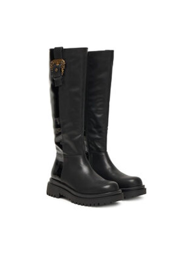 Versace Jeans Couture Kozaki 79VA3S65 Czarny. Kolor: czarny. Materiał: skóra