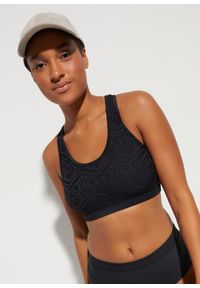 bonprix - Biustonosz bikini bustier z koronką. Kolor: czarny. Materiał: koronka. Wzór: koronka #3