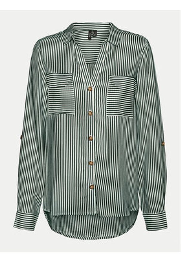 Vero Moda Koszula Bumpy 10275283 Zielony Regular Fit. Kolor: zielony. Materiał: wiskoza