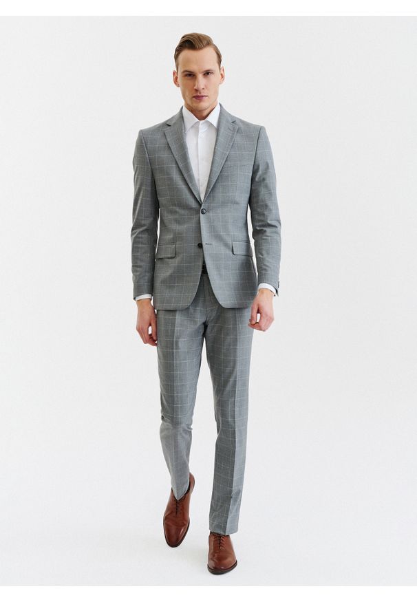 Pako Lorente - PAKO LORENTE – Szare spodnie garniturowe z wełną. Kolor: szary. Materiał: wełna