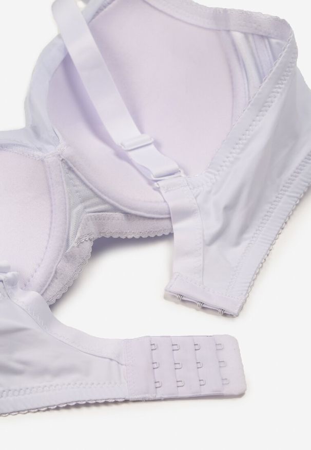 Renee - Biały Koronkowy Biustonosz Full Cup Ozdobiony Cyrkoniami Helleboria. Kolor: biały. Materiał: koronka. Wzór: aplikacja