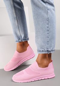 Renee - Różowe Buty Sportowe Daphimilia. Zapięcie: bez zapięcia. Kolor: różowy. Materiał: materiał. Szerokość cholewki: normalna. Obcas: na płaskiej podeszwie #2