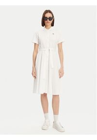 Lacoste Sukienka koszulowa EF9621 Biały Regular Fit. Kolor: biały. Materiał: bawełna. Typ sukienki: koszulowe #3