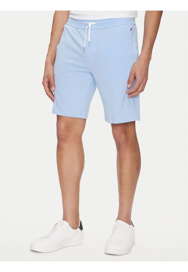 TOMMY HILFIGER - Tommy Hilfiger Szorty sportowe UM0UM03364 Błękitny Regular Fit. Kolor: niebieski. Materiał: bawełna. Styl: sportowy