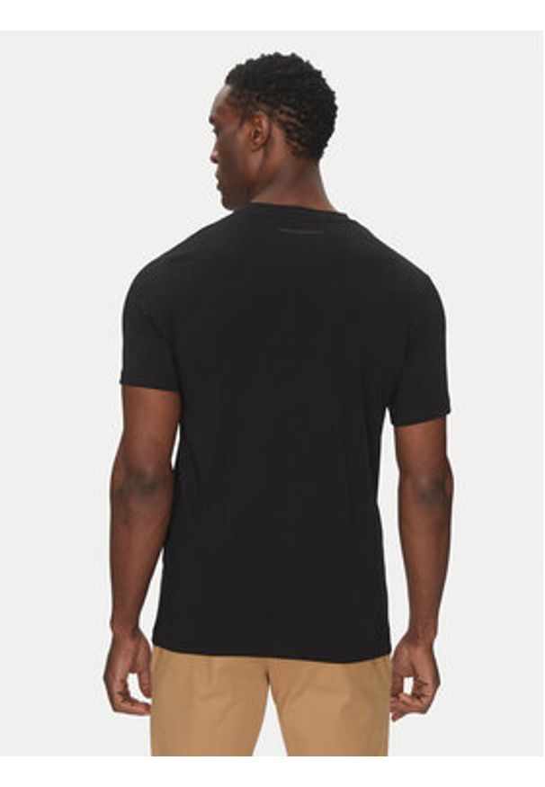 Karl Lagerfeld - KARL LAGERFELD T-Shirt 755058 552235 Czarny Regular Fit. Typ kołnierza: dekolt w karo. Kolor: czarny. Materiał: bawełna