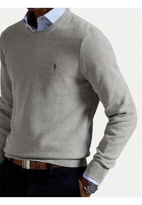 Polo Ralph Lauren Sweter 710918163002 Szary Regular Fit. Typ kołnierza: polo. Kolor: szary. Materiał: bawełna