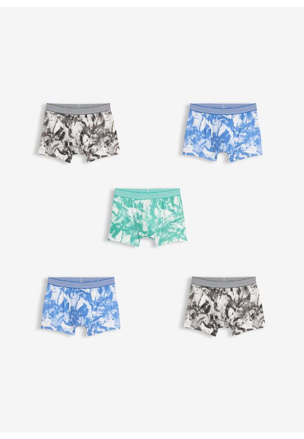 bonprix - Bokserki o dopasowanym fasonie z miękką bawełną (5 szt.). Kolor: szary. Materiał: bawełna. Długość: krótkie