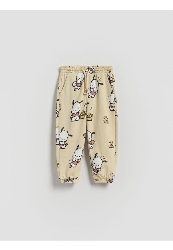 Reserved - Joggery Pochacco - beżowy. Kolor: beżowy. Materiał: dzianina, bawełna